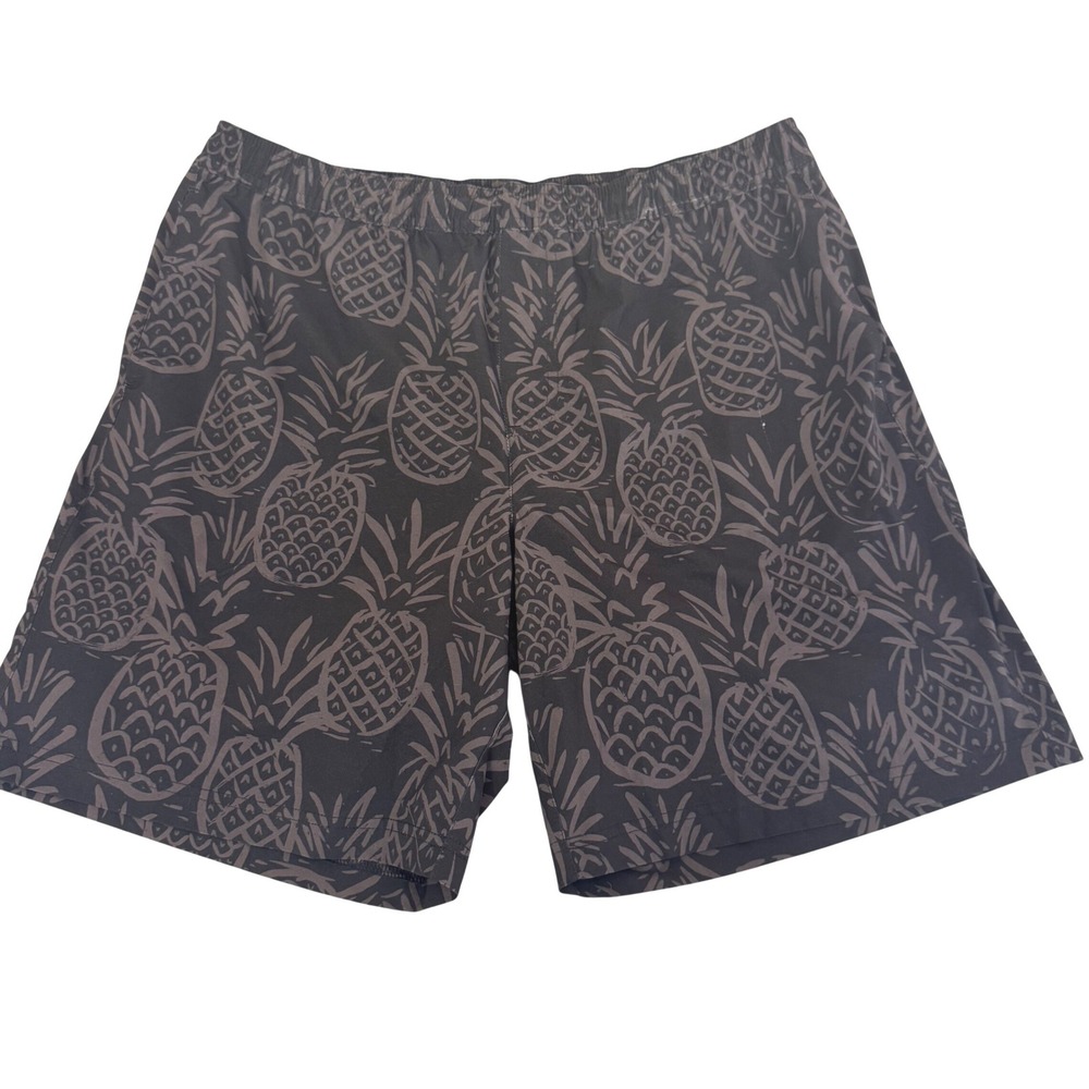 Chubbies Swim‎ Trunks Mens XL Pineapple Print Compression Liner Grey 7" Inseam